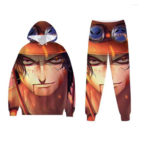 Survêtements pour hommes Vente Anime Manga One Piece Imprimé Cosplay Vêtements 3D Trendy Harajuku Survêtement Costumes Mode Kid Sweat À Capuche Pantalon Ensembles