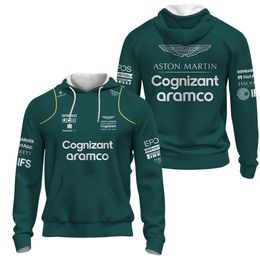 Trainingspakken voor heren Selling Formula One Aston Martin Team Green Zip Pullover Heren Dames Racing Extreme Sports Competitiekleding 230620