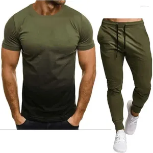 Survêtements pour hommes, ensemble t-shirt et pantalon d'été, marque décontractée, Fitness, Jogging, Hip-hop, mode Idol, vêtements de sport
