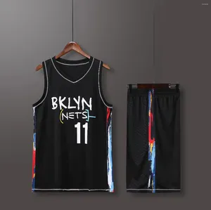 Los trajes de pista masculinos establecieron el equipo de juego de uniforme de manga corta del equipo de baloncesto de la red de baloncesto.