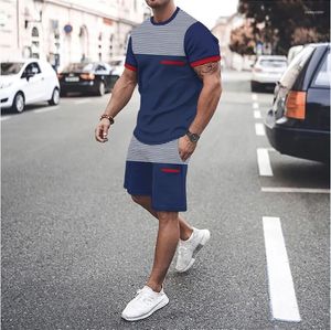 Les survêtements masculins définissent des vêtements de sport décontractés d'été 3D plus des t-shirts à la mode Shorts à manches courtes à manches courtes