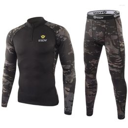 Trainingspakken voor heren Sets Tops Broek Ondergoed Pak Sport Uitloper Bodysuit Casual T-shirts Esdy Camouflage Lange onderbroek Herenkleding