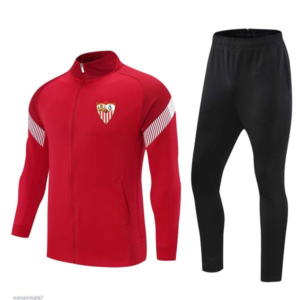 Survêtements pour hommes Sevilla FC Enfants Jersey Veste Enfant Soccer Ensembles Hiver Adulte Formation Porter Costumes Football Chemises Pull Personnaliser 5ngg