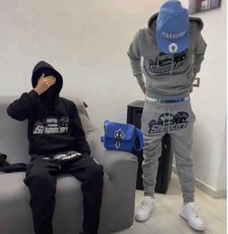 Survêtements pour hommes Tir Trapstar SS New Grey Tiger Head Serviettes brodées Coton Veste polaire de haute qualité avec pantalon à capuche YY5112