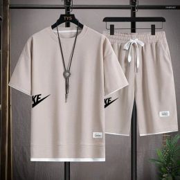 Survêtements pour hommes T-shirts à manches courtes et Shorts de sport tenue décontracté costume de Jogging vêtements de sport à la mode d'été