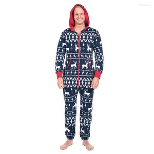 Tracksuits voor heren Shujin 2022 Familie Past Kerstpyjama Sets Holiday Costume Elk Hooded Zipper Set Mannelijke vrouwen plus maat