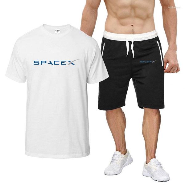 Survêtements pour hommes SpaceX 2023 été décontracté mode survêtement 2 pièces ensembles costumes de sport à manches courtes t-shirt homme vêtements