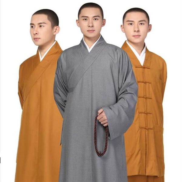 Survêtements pour hommes Spécial Tachi Veste Pantalon Costume Monk Robe longue Standard Arhat Vêtements Shaolin Bouddhiste Monk Robes Kung Fu G218U