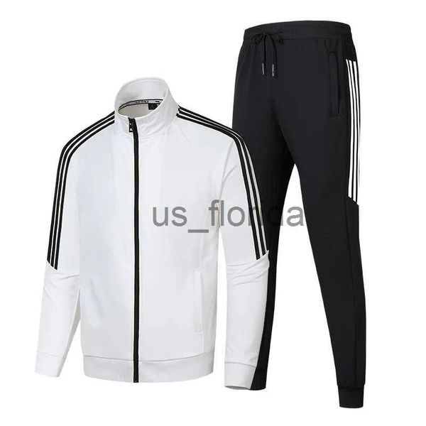 Survêtements pour hommes Ensemble de sport Uniforme scolaire pour hommes 2023 Nouvelle cravate en coton Veste résistante Pull Pantalon décontracté Stand Up Collier Bar Set Deux J231111