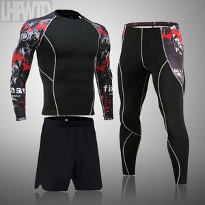 Survêtements pour hommes Combinaison de sport MMA rashgard mâle Vêtements de sport à séchage rapide Vêtements de compression Kit d'entraînement de fitness Sous-vêtement thermique leggings 230222
