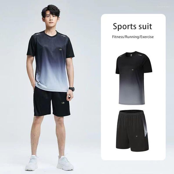 Conjunto deportivo de chándal para hombre, camiseta de bádminton Unisex de manga corta, camiseta informal, pantalones cortos, entrenamiento para correr, conjunto cómodo transpirable de verano