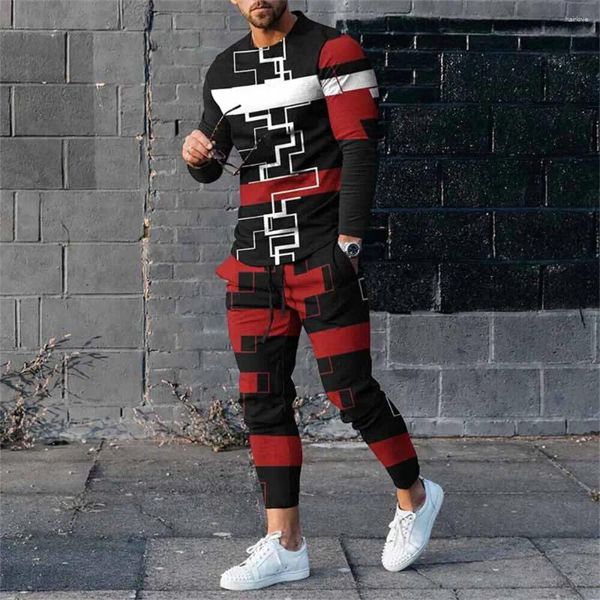 Chándales para hombre Conjunto de ropa deportiva Pantalones de manga larga Moda casual de dos piezas Ropa de tendencia personalizada