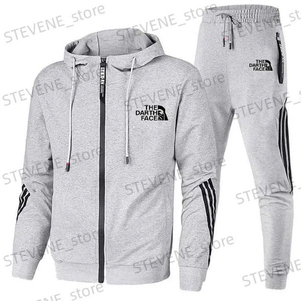 Survêtements pour hommes Printemps Automne Vente chaude Hommes Zipper Vestes Tenues Classique Mâle Outdoor Casual Sports Jogging Costume Sweats à capuche et pantalons de survêtement T240326