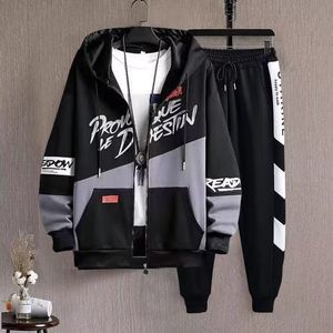 Survêtements pour hommes Printemps Automne Hommes Ensembles Japon Mode Joggers Ensembles Hommes Casual Hommes Vêtements Streetwear Survêtement À Capuche Hommes Deux Pièces Ensemble 230506