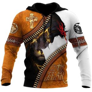 Suits-survêtement masculine Spring Autumn Mens Fashion Fashion Hoody Jesus Cross Pattern 3D Impression surdimensionnée surdimension