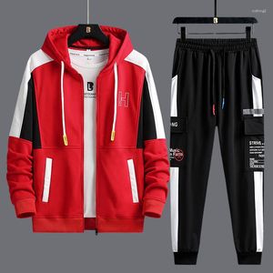 Survêtements pour hommes printemps automne hommes deux pièces ensemble veste à capuche et pantalons de survêtement hommes survêtement Hip Hop Style tenue à la mode costume de sport 2023