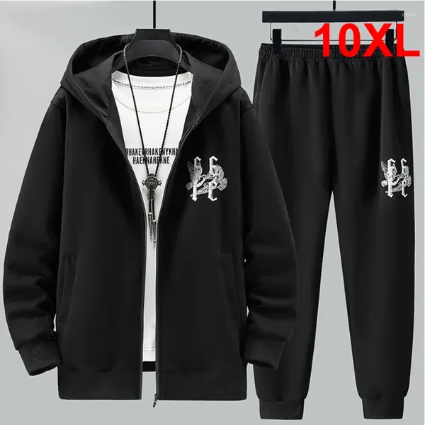 Survêtements pour hommes Printemps Automne Ensembles Hommes Sportswear Survêtement Jogger Mâle Pantalon De Survêtement Zippé À Capuche Costumes Mode Casual Plus Taille 10XL