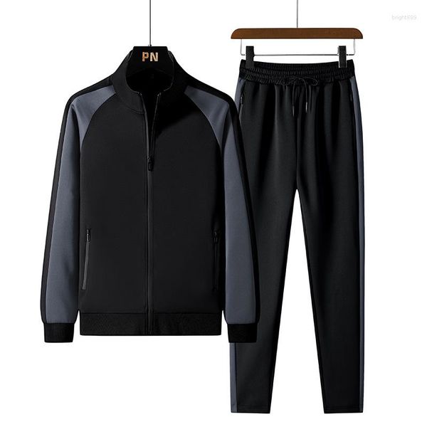 Survêtements pour hommes Printemps Automne Survêtement Sportswear Deux Pièces Ensembles Casual Homme Veste Pantalons De Survêtement Vêtements Homme Survêtement Costume Plus La Taille 8XL