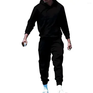 Heren trainingspakken lente hoodie broek set zacht casual met verstelbare taille elastische manchetten 2-delig met patch