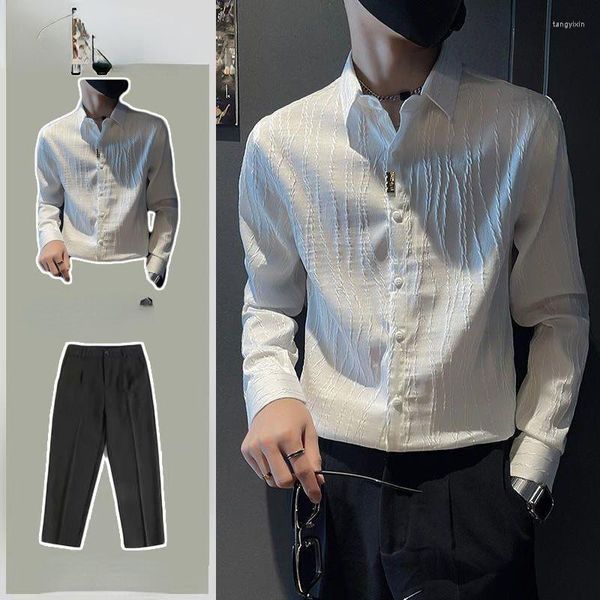 Chándales de hombre Primavera Verano estilo chino traje de lino ropa tradicional hombres uniforme sólido Retro camisa de manga larga y pantalones conjunto D107