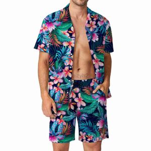 Suisses de survêtement masculines Streetwear New European Hawaii Beach 3d Print de chemise en vrac décontractée pour hommes avec plage à manches courtes à manches courtes