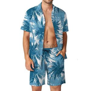 Suisses de survêtement masculines Streetwear New Men's Casual Shirt Set avec une plage numérique 3D Place Short Shorts à manches