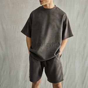 Parcours masculins Streetwear Summer New Men's Sports Leisure Daily Trend Lower Short Shirts Short Suit Fashion Set K651