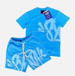 Parcours masculin Streetwear Synaworld Y2k 2 pièces Set Haruku Hip Hop Lettre de tshirt surdimensionné deux hommes femmes 2023 Sportswear C3