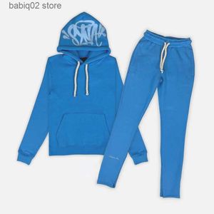 Parcours masculin Streetwear Synaworld Y2K Sweat-shirt Sweatshirt Pantalon Two Piece New Lettres Broderie Bandie Pantalon Pantalon Setwear T230909