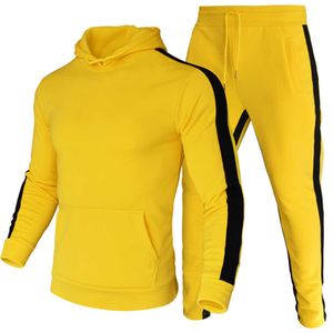 Tracksuits voor heren gestreepte broek Set Fitness Contrast Hoodies Sweatshirt en Pak Autumn Winter Casual Hooded Tracksuit G221011