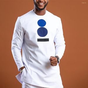 Tracksuits voor heren passen vaste topbroeken met lange mouwen Ethnic Casual Party Gentleman kleding T-shirt Homme Dashiki 2Peice Sets Outfits M-4XL