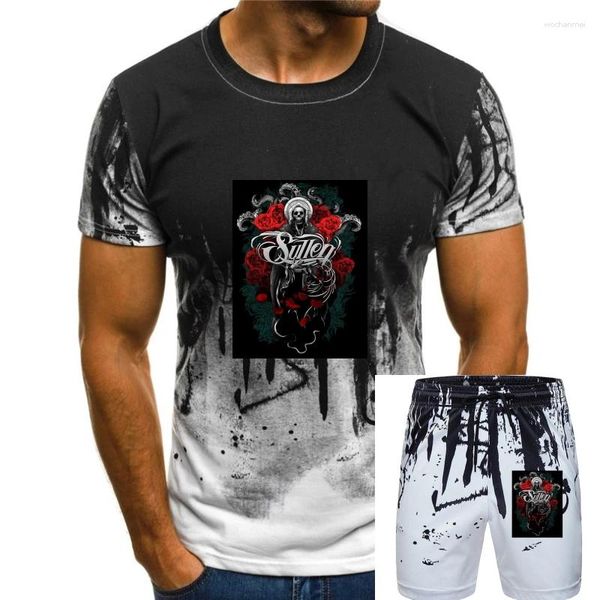 Survêtements pour hommes SULLEN CLOTHING Poch Badge Skull Pen Paint Brush Mens T-shirt noir S-3XL