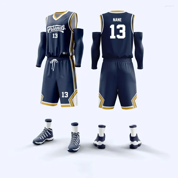 Survêtements pour hommes Été 2023 Chemises de basket-ball Vêtements de sport respirants Ensemble de shorts Séchage rapide Uniforme de l'équipe universitaire
