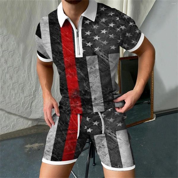 Survêtements pour hommes Summer 3D Digital Imprimé Chemise à manches courtes et shorts Casual Sports Costume Graduation Costumes pour hommes Tux Suite Costume