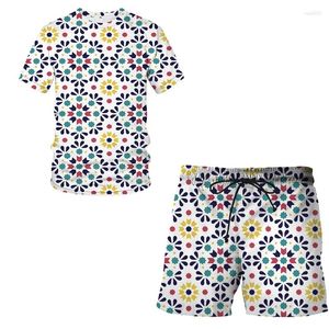 Heren Trainingspakken Zomer 3D Japanse stijl Pak met korte mouwen Man / Vrouw Vrijetijdskleding T-shirt Shorts 2-delig Street chic Herenkleding