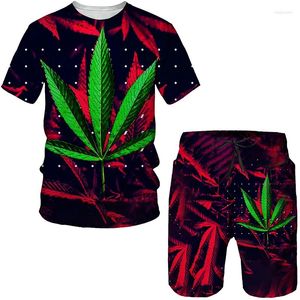 Survêtements pour hommes Été 3d Plant Poisonous Imprimé Hommes T-shirt Shorts Set Homme Sportswear Survêtement Hip Hop À Manches Courtes Vêtements Costume