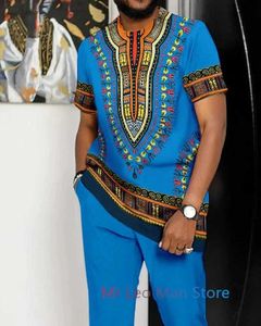 Suisses de route masculines Vêtements africains d'été Osaka Mens imprimé à manches courtes pantalon à manches courtes 2 pièces Extra Large Casual Walking Set Q2405010