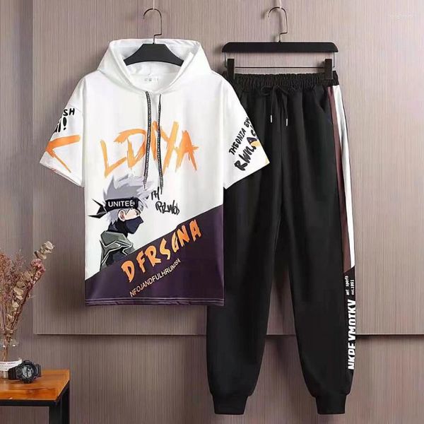 Chándales para hombres Summer Baby Boy para hombres Mujeres Chándal Conjunto de 2 piezas Moda japonesa Activewear Anime Gráfico Camiseta Pantalones de chándal