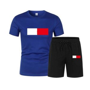 Survêtements d'été pour hommes, vêtements de Sport respirants et décontractés, image D, mode imprimée, t-shirt à col rond, short de plage, ensemble de pièces quotidiennes