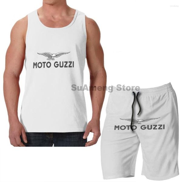 Survêtements pour hommes Summer Casual Funny Print Hommes Débardeurs Femmes Moto Guzzi Board Beach Shorts Ensembles Fitness Gilet sans manches