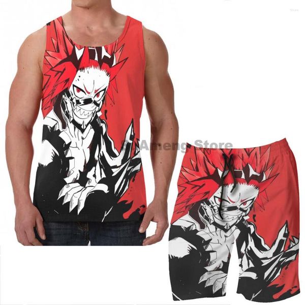 Hommes survêtements été décontracté drôle impression hommes débardeurs femmes rouge anti-émeute plage Shorts ensembles Fitness sans manches gilet