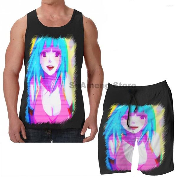 Survêtements pour hommes Summer Casual Funny Print Men Tank Tops Women Mememe! (2) Board Beach Shorts Sets Fitness Gilet sans manches