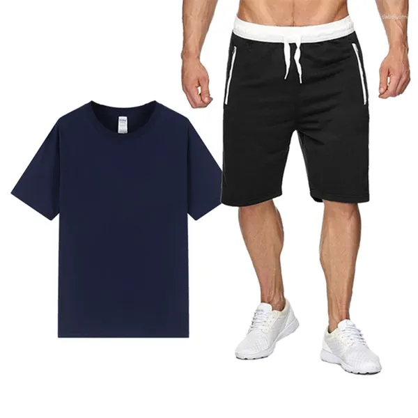 Chándal para hombre Conjunto de camisa de lino y algodón de verano Traje informal de 2 piezas para exteriores Ropa para el hogar Pijamas Cómodo y transpirable Playa Manga corta ASX