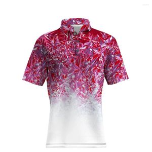 Chándales para hombres Verano Digital Impreso Serie de copos de nieve Botón de moda juvenil Camisa POLO para figurar