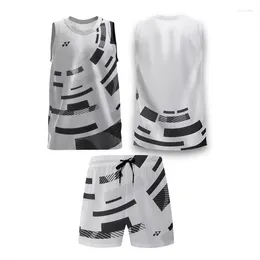 Suits-survêtement masculins Été éternel Time Sans manches Sports Sports Gire Shorts Tennis Badminton Set Fast Dry Sweat Run Fitness Two-Piece