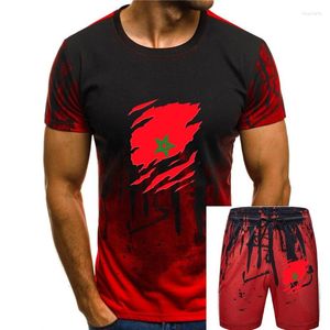 Survêtements pour hommes Mode d'été Hommes T-shirt Simple Coton à manches courtes Super Maroc Drapeau Cadeaux Chemises imprimées Streetwear