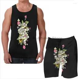 Les survêtements masculins Summer Funny Print Men Tops Tops Femmes Les choses s'annoncent pour être jolies..Les shorts de plage définissent le gilet de fitness