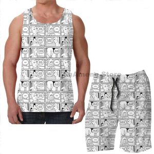 Survêtements pour hommes Summer Funny Print Hommes Débardeurs Femmes Drag Race Beach Shorts Ensembles Fitness Vest