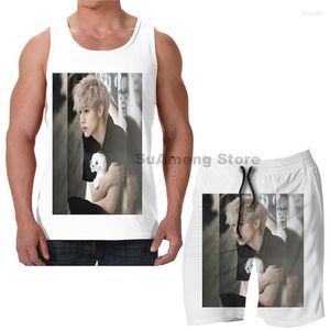 Heren Trainingspakken Zomer Grappige Print Mannen Tank Tops Vrouwen Mark Tuan Beach Shorts Sets Fitness Vest