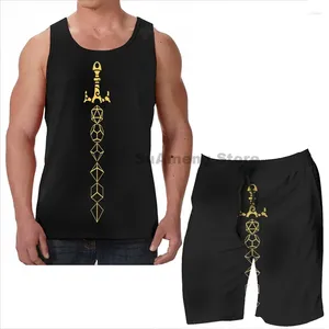 Heren Trainingspakken Zomer Grappige Print Mannen Tank Tops Vrouwen Dobbelstenen Set Zwaard Tafelblad RPG Gaming Strand Shorts Sets Fitness Vest